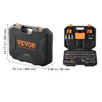 VEVOR 145-Piece Mechanics Tool Set - Professional SAE & Metric Socket Set with Storage Case