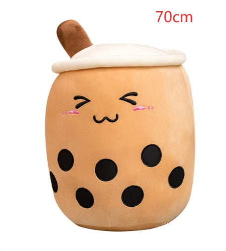 Boba Tea Plush Pillow - Cute Bubble Tea Stuffed Animal Cushion for Kids & Adults