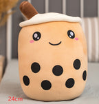 Boba Tea Plush Pillow - Cute Bubble Tea Stuffed Animal Cushion for Kids & Adults