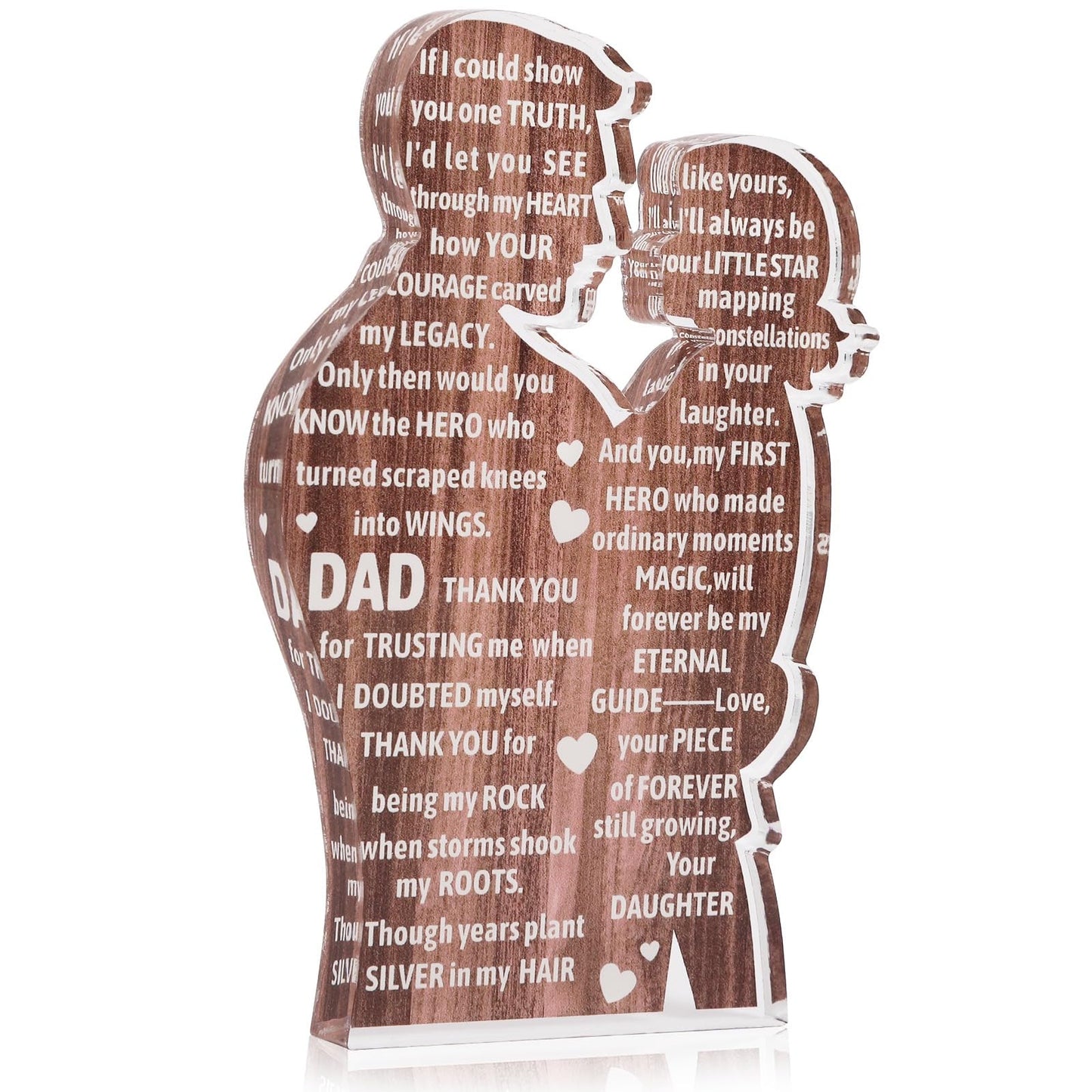 Dad Daughter Acrylic Plaque - Heartfelt Father's Day Gift from Daughter
