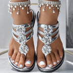Women's Floral Beach Flip Flops - Lightweight Summer Sandals