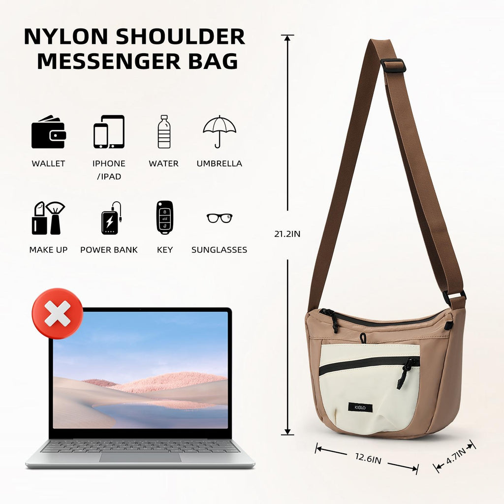 Large Capacity Crossbody Shoulder Bag - Versatile Everyday Purse for Work, School & Travel