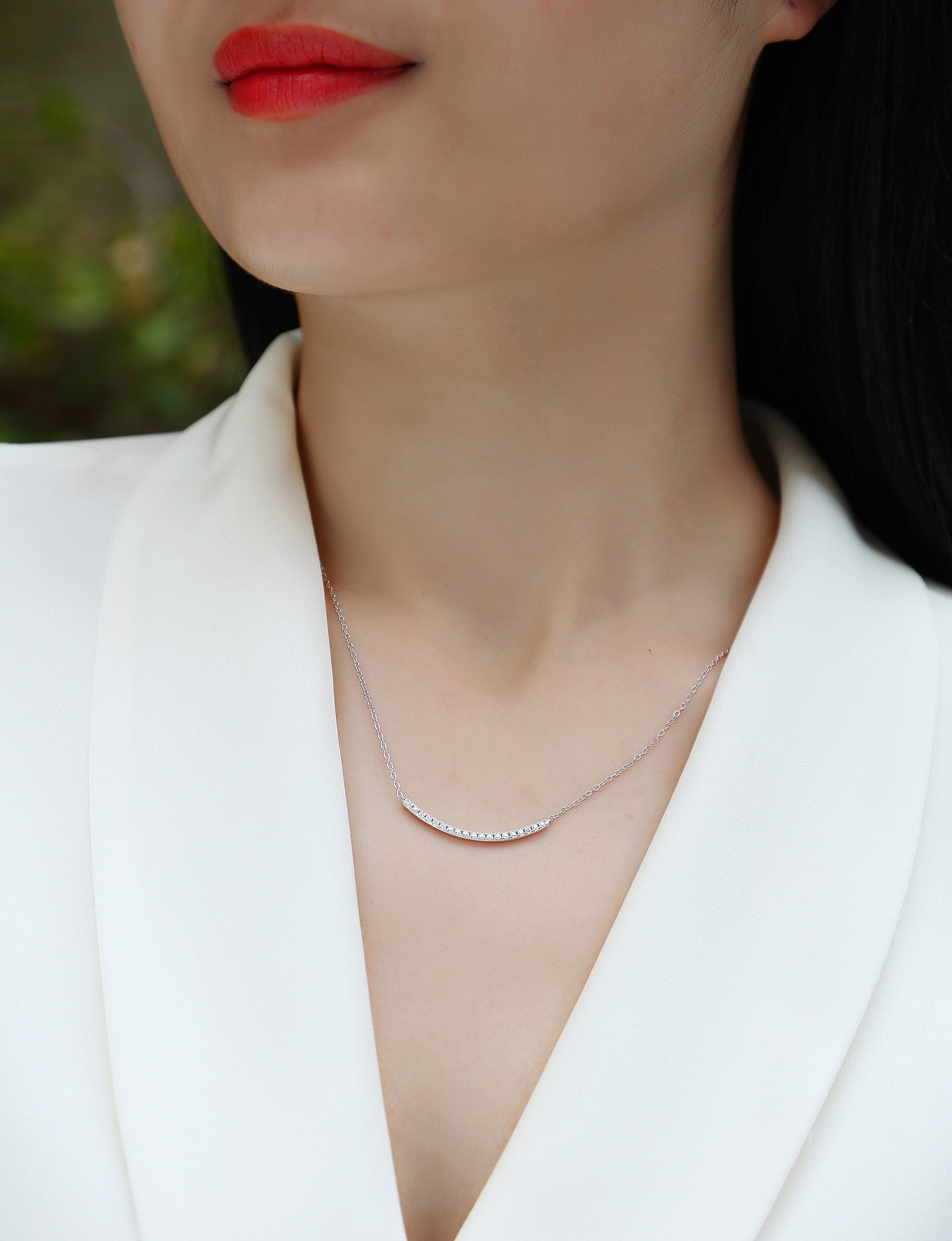 Moissanite Pendant Necklace | S925 Sterling Silver Platinum Plated