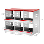 Metal Chicken Nesting Box – 6 Compartments | Sloped Roof & Ventilated Hen House