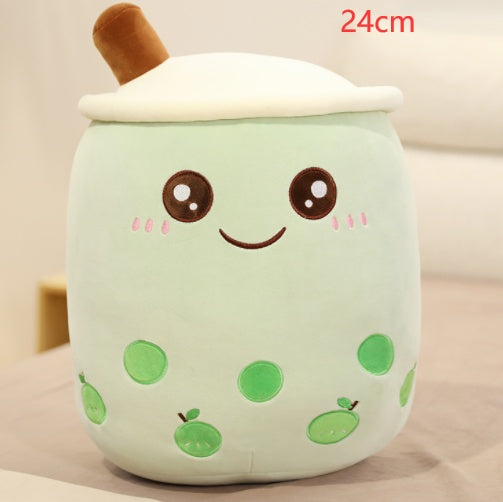 Boba Tea Plush Pillow - Cute Bubble Tea Stuffed Animal Cushion for Kids & Adults