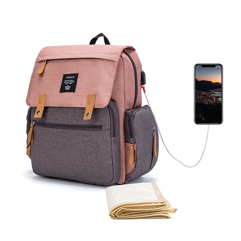 Multi-Pocket Diaper Bag Backpack - Large Capacity Travel Organizer for Moms