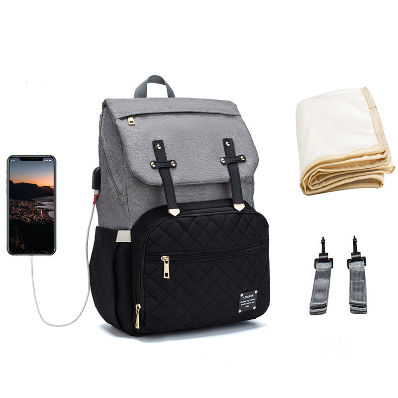 Multi-Pocket Diaper Bag Backpack - Large Capacity Travel Organizer for Moms