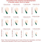 24 PCS Clover Nail Art – Long Water Pipe False Nail Tips