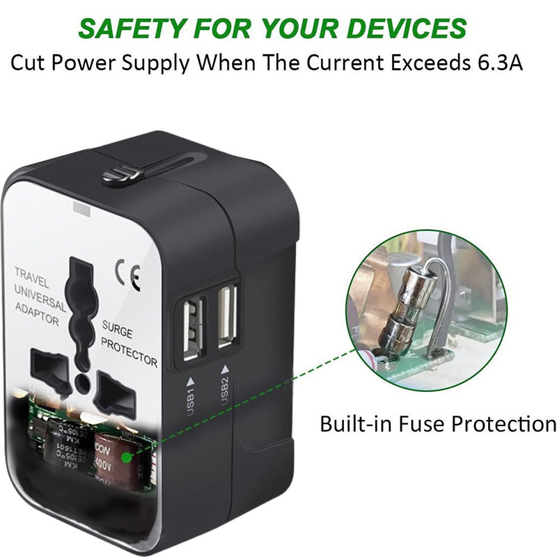 Universal Travel Adapter - All-in-One International Power Plug for 150+ Countries