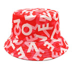 Reversible Heart Print Bucket Hat - Valentine's Day Love Pattern Sun Hat for Women & Men