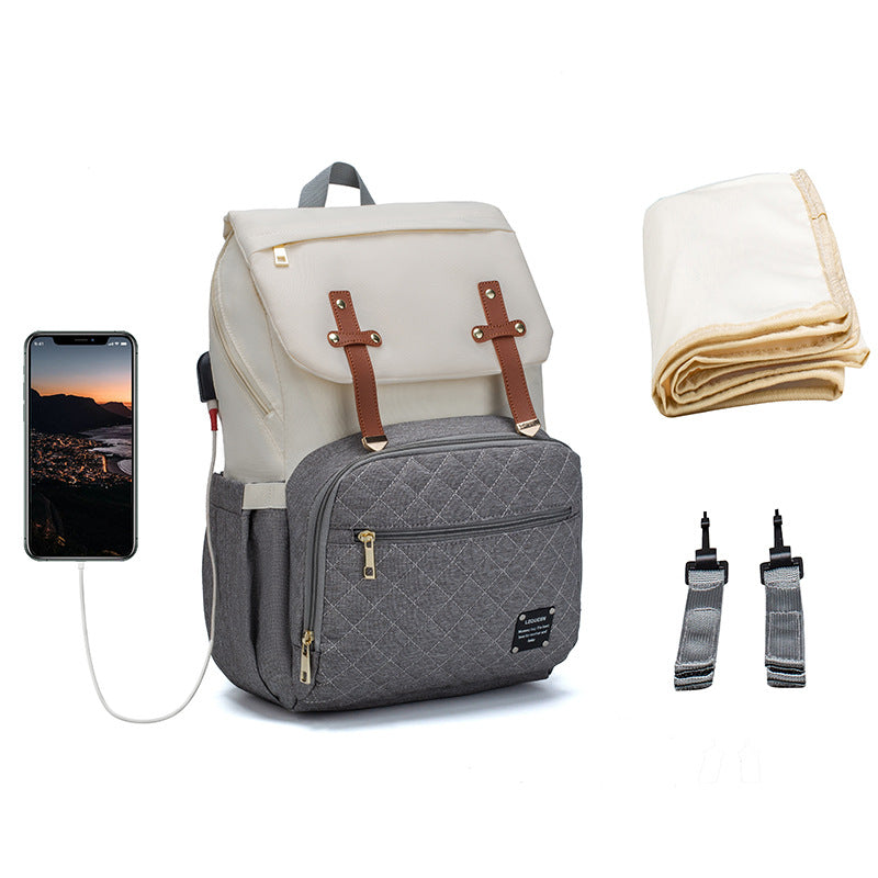 Multi-Pocket Diaper Bag Backpack - Large Capacity Travel Organizer for Moms