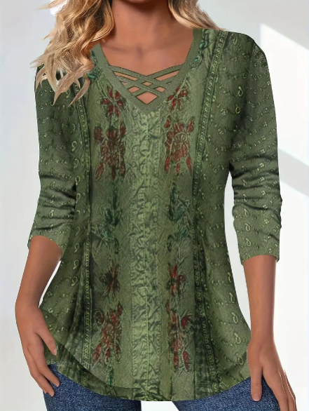 Women's Lace Heart Print T-Shirt - Short Sleeve Summer Top