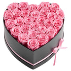 Preserved Roses Heart Box - 27 Real Forever Roses Gift for Women, Anniversary, Birthday & Valentine's Day
