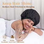Satin Sleep Bonnet for Natural Hair – Adjustable Silk Hair Cap for All Hair Types (1A–4C)
