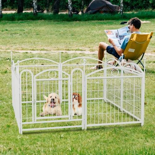 Heavy Duty Dog Playpen – 8-Panel Exercise Pen with Door | 24" Height, Indoor & Outdoor