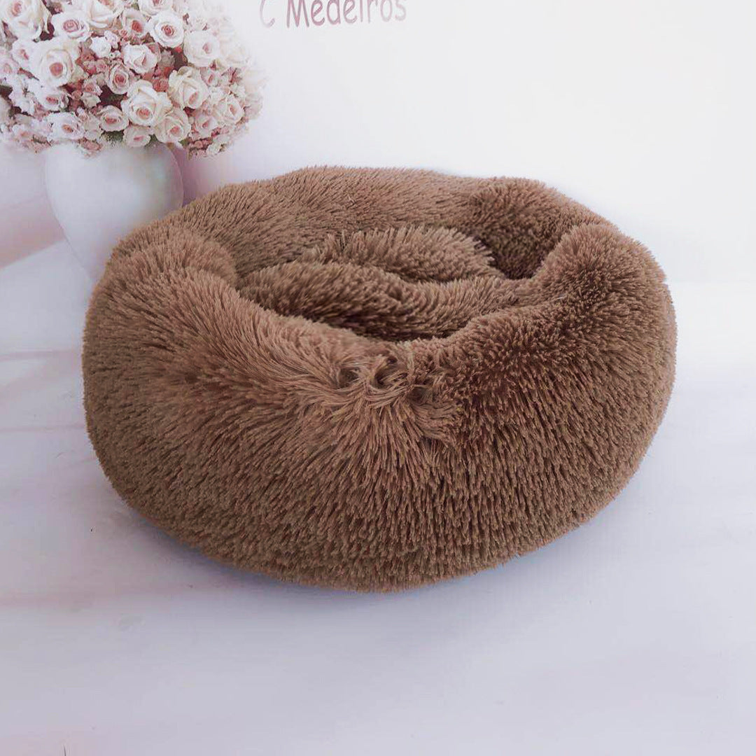 Calming Plush Pet Bed – Anxiety-Relief Nest for Dogs & Cats