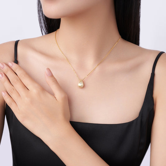 Moissanite Water Drop Necklace | 0.1ct Diamond Alternative | S925 Sterling Silver Pendant
