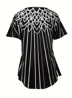 Women's Striped Square Neck T-Shirt - Casual Short Sleeve Summer Top