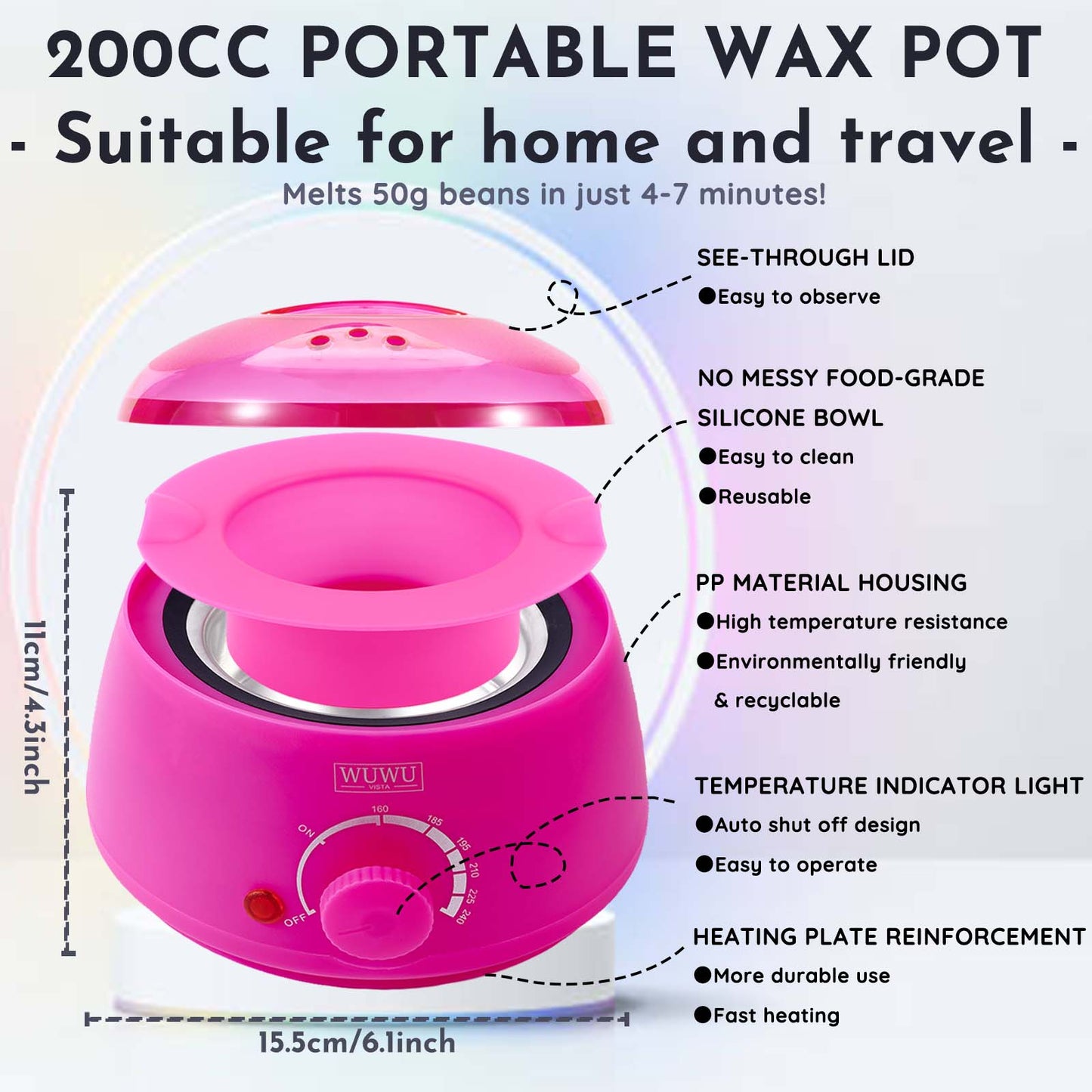 Professional Waxing Kit with Warmer - 79 Piece Hair Removal Set for Face, Body & Bikini