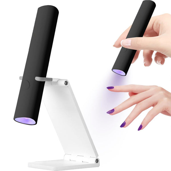 Mini UV LED Nail Lamp | Portable Rechargeable Gel Polish Dryer with Foldable Stand