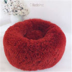 Plush Round Cat Bed – Ultra Soft Faux Fur Nest for Cats & Small Dogs