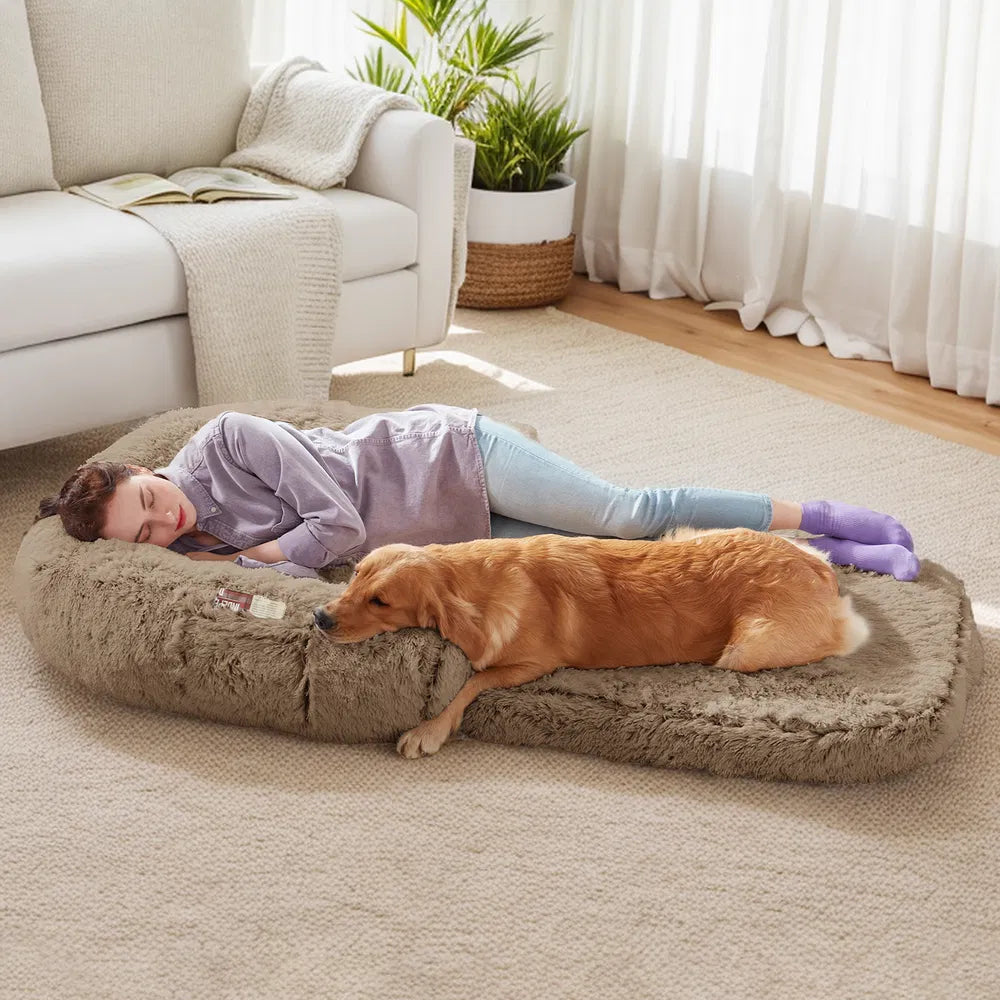 Human Dog Bed – Oversized 71"x43" Orthopedic Memory Foam Lounger for Large Dogs & Owners