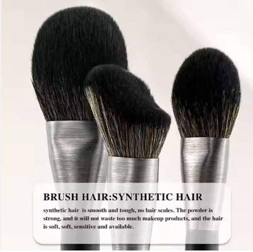 10-Piece Professional Makeup Brush Set | Natural Hair & Wood Handles