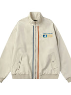 Men's Striped Long Sleeve Zip-Up Jacket – 100% Polyester, Bold Pattern & Pocketed | Sizes M–XL