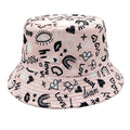 Reversible Heart Print Bucket Hat - Valentine's Day Love Pattern Sun Hat for Women & Men