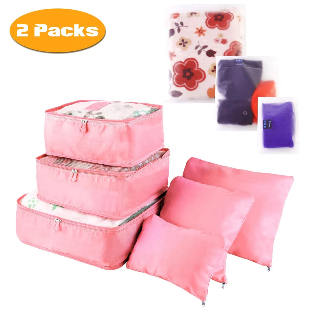9-Piece Travel Packing Cube Set - Water-Resistant Luggage Organizer with Storage Bags