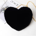 Heart-Shaped Plush Crossbody Bag – Valentine's Day Chain Shoulder Purse for Women
