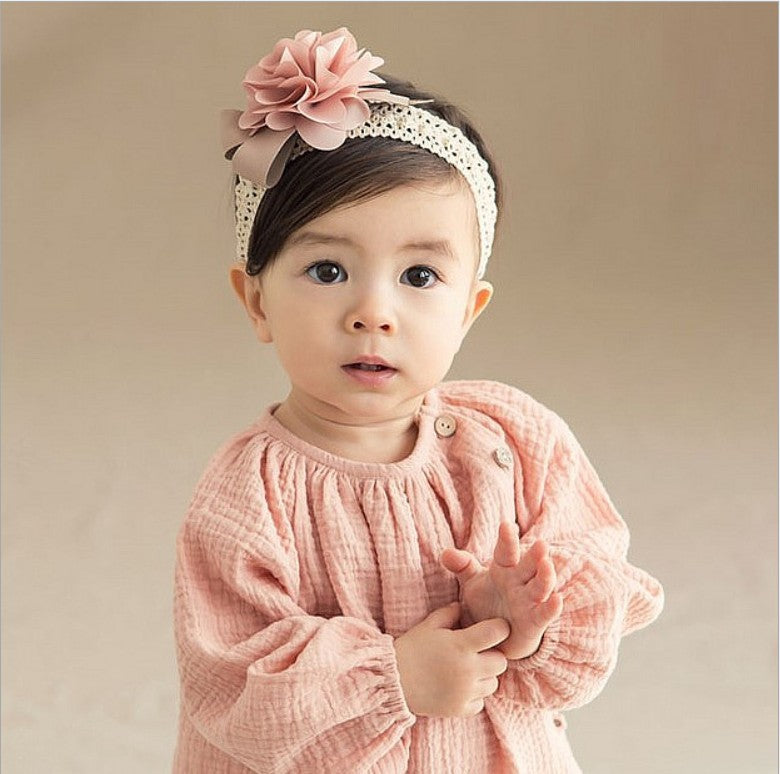 Baby Flower Headband – Soft Lace Floral Bow for Newborn & Toddler Girls