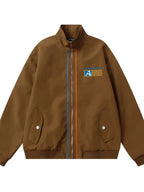 Men's Striped Long Sleeve Zip-Up Jacket – 100% Polyester, Bold Pattern & Pocketed | Sizes M–XL