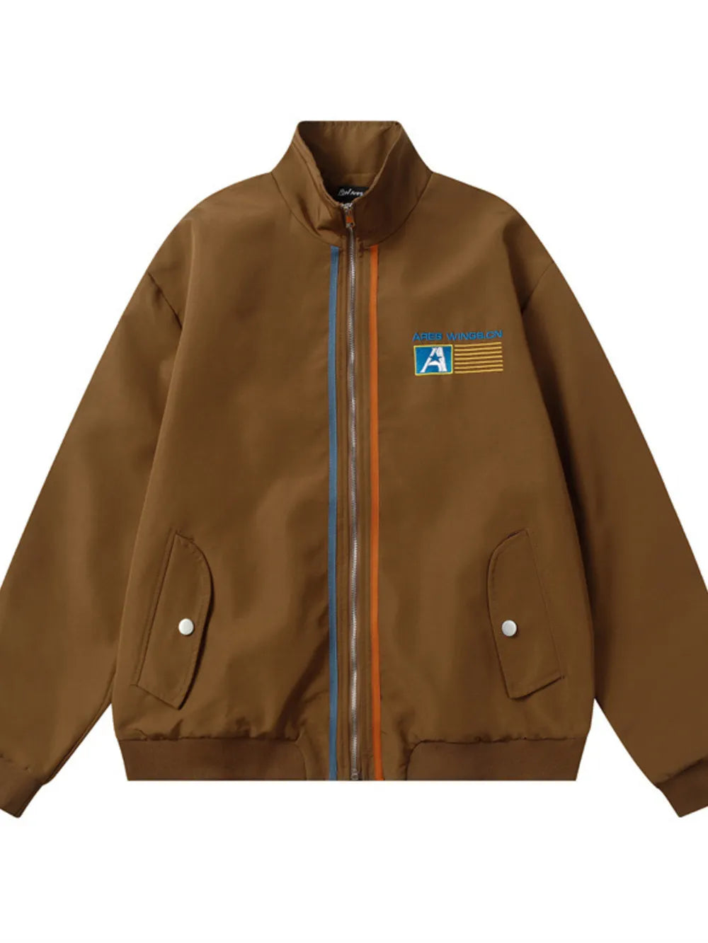 Men's Striped Long Sleeve Zip-Up Jacket – 100% Polyester, Bold Pattern & Pocketed | Sizes M–XL