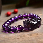 Feng Shui Amethyst Wealth Bracelet for Prosperity and Good Luck