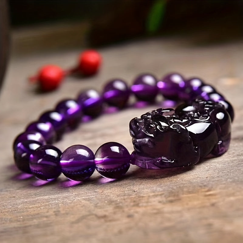 Feng Shui Amethyst Wealth Bracelet for Prosperity and Good Luck