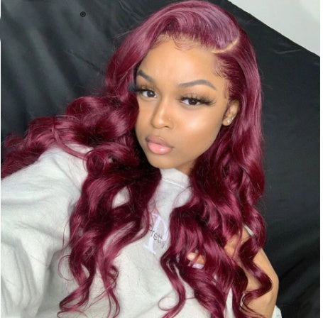 Wine Red Burgundy Curly Wig – Mid-Length | Heat Resistant Synthetic