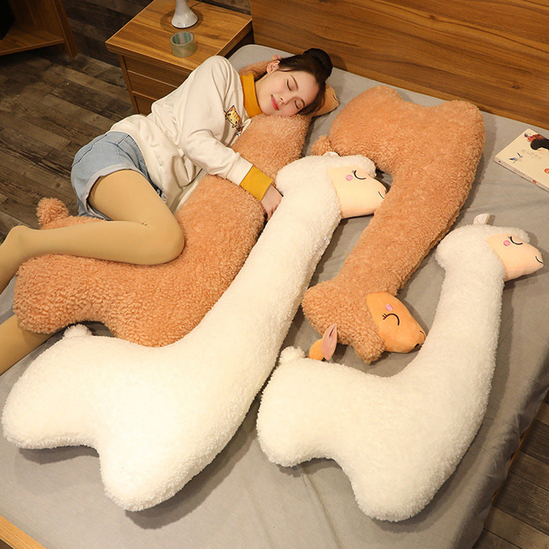 Giant Alpaca Plush Pillow - Soft Huggable Stuffed Animal Toy