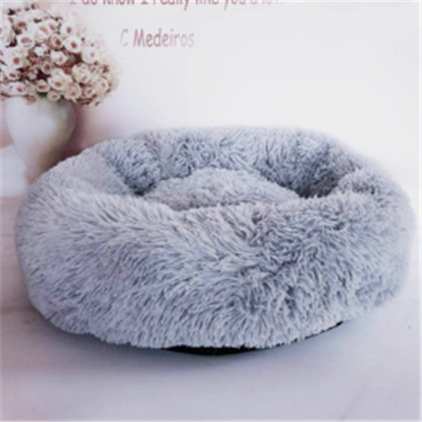 Plush Round Cat Bed – Ultra Soft Faux Fur Nest for Cats & Small Dogs
