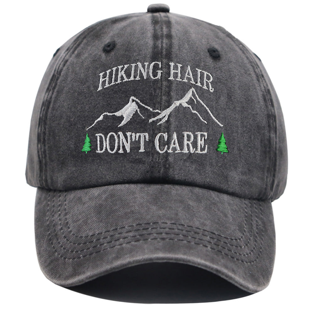 Embroidered Mountain Baseball Cap - 2 Pack Adjustable Cotton Hiking Hats for Men & Women