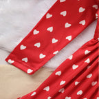Toddler Girl's LOVE Embroidered Valentine Dress | Heart Print Long Sleeve A-Line with Ruffle Hem