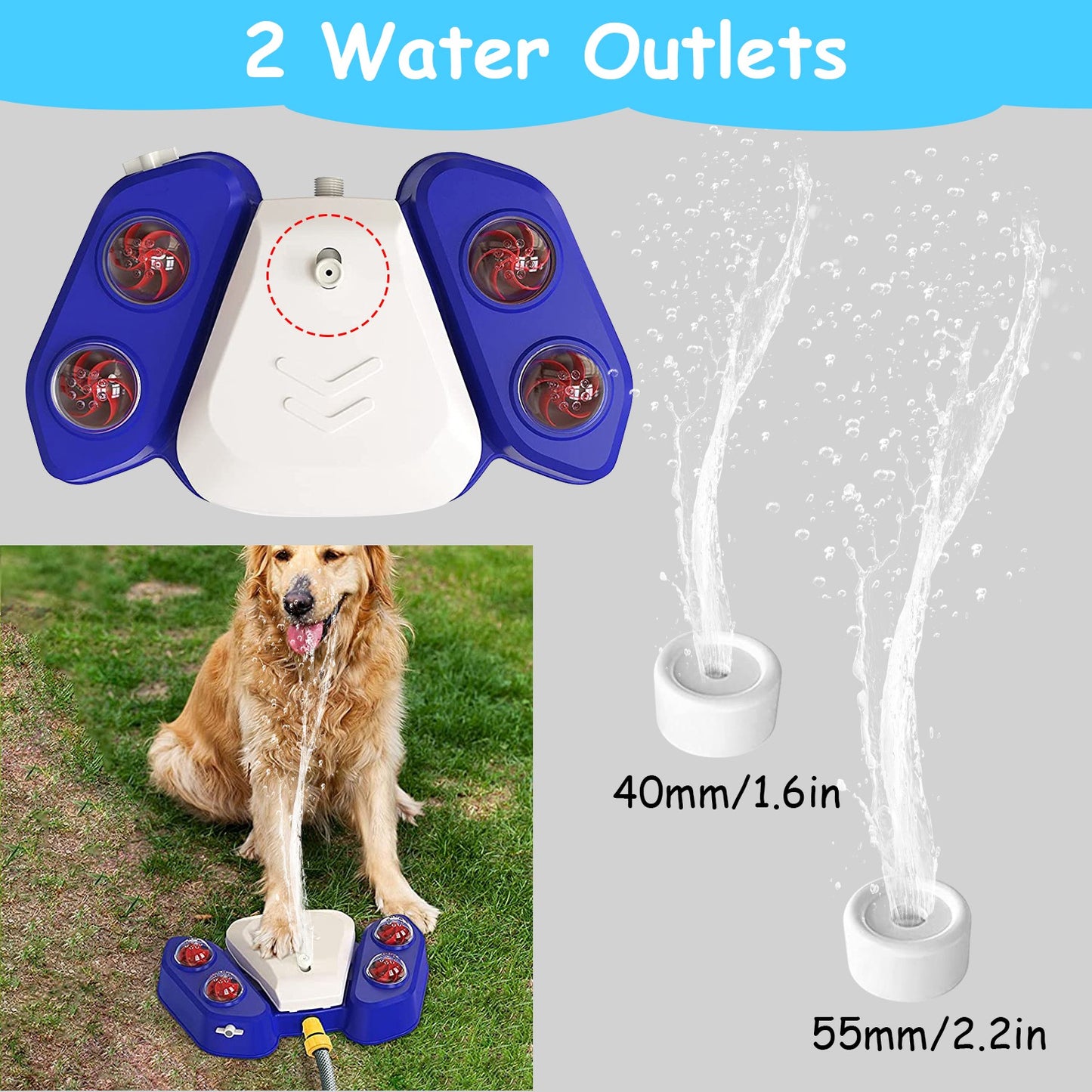 Outdoor Dog Water Fountain - Step-Activated Automatic Pet Drinking & Sprinkler Station