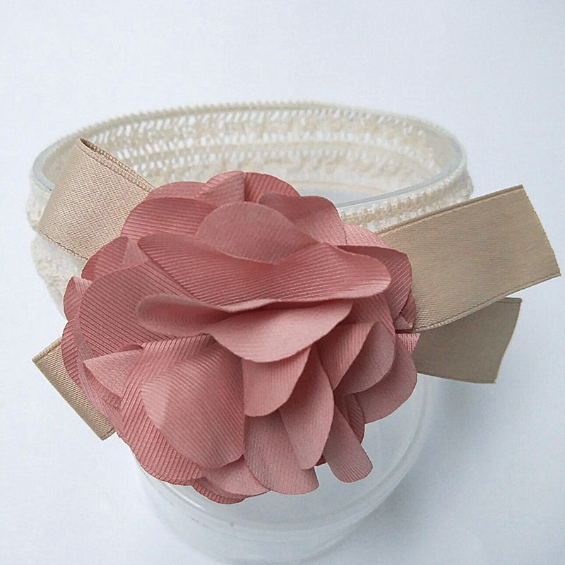 Baby Flower Headband – Soft Lace Floral Bow for Newborn & Toddler Girls