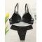 Women's Black Lace Push-Up Lingerie Set – Bra & Panty
