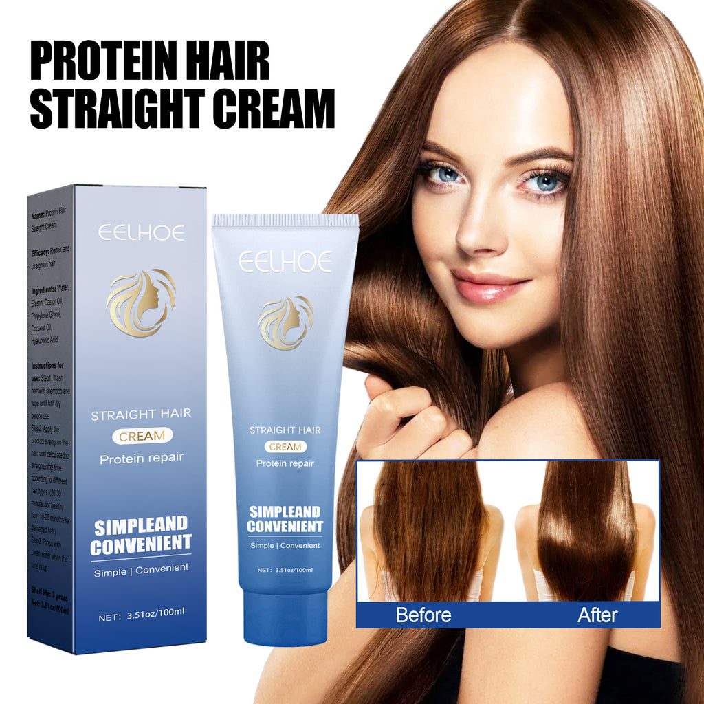 Keratin Protein Hair Straightening Cream – Frizz-Free, Silky Smooth Hair at Home