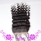 4x4 Deep Wave Lace Closure | 100% Human Hair | Hand-Woven Natural Scalp Look