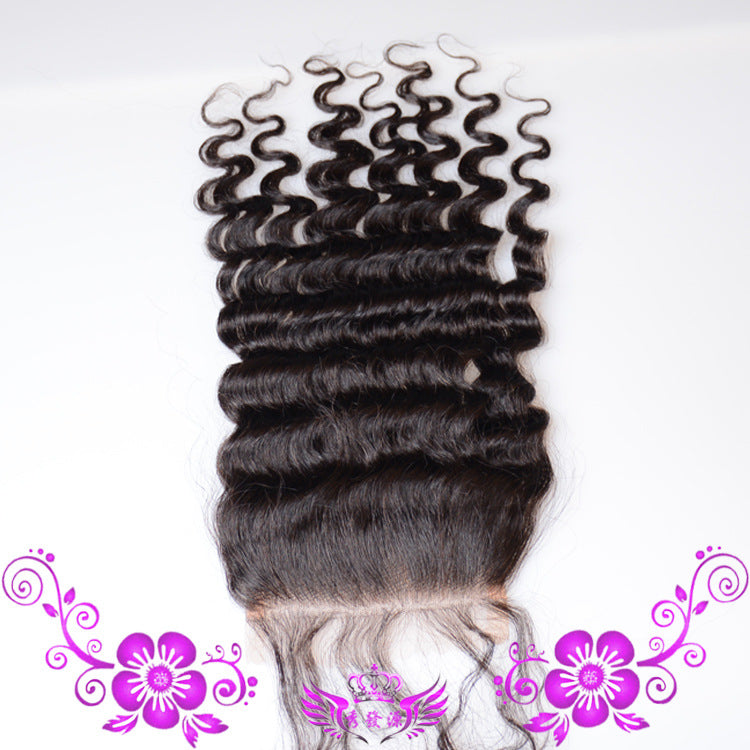 4x4 Human Hair Deep Wave Lace Closure - Hand-Woven