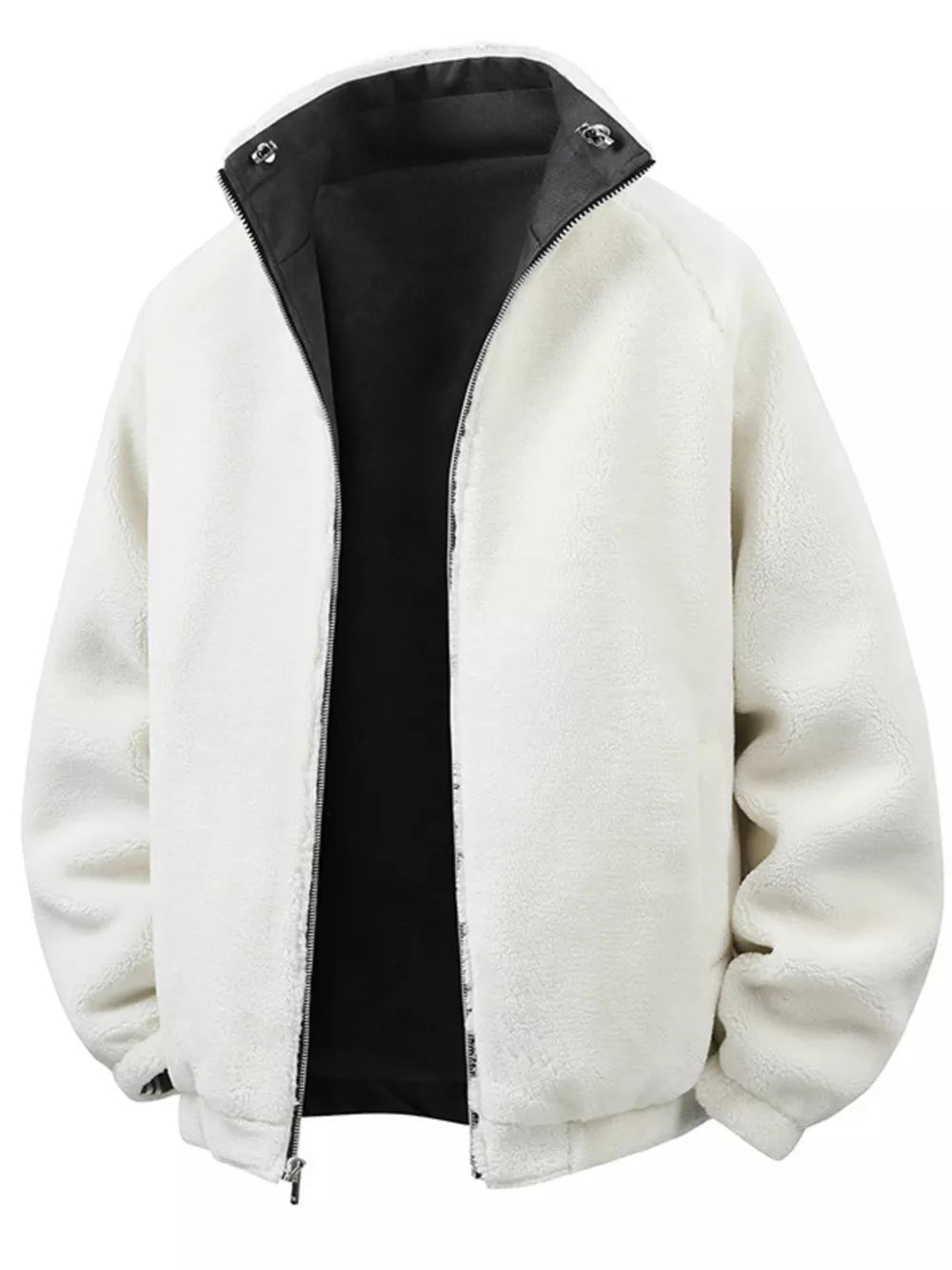 Men's Fleece-Lined Zip-Up Jacket – 100% Polyester Shell, Full Zip & Pocketed | Sizes M–2XL