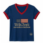 Women's 250th Anniversary USA Patriotic V-Neck T-Shirt – 4th of July Tee