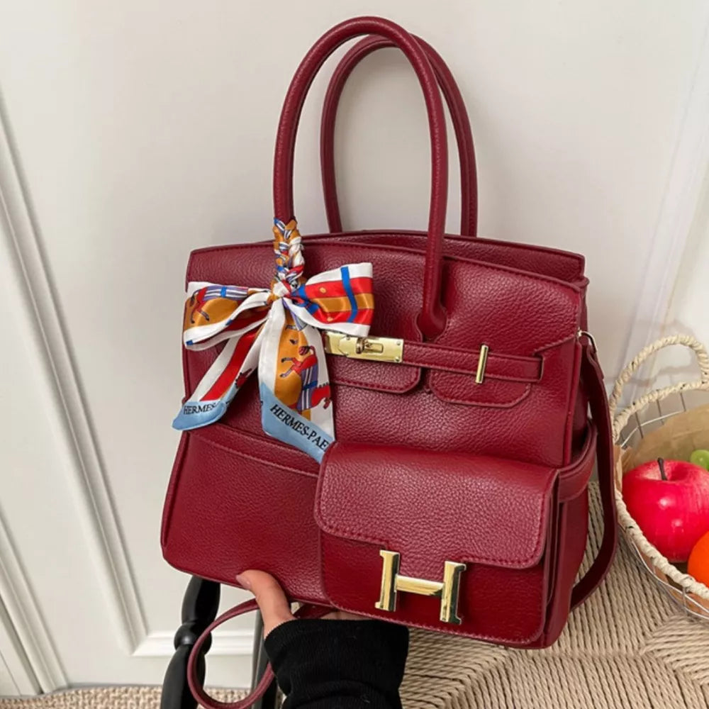 PU Leather Shoulder Handbag – Medium